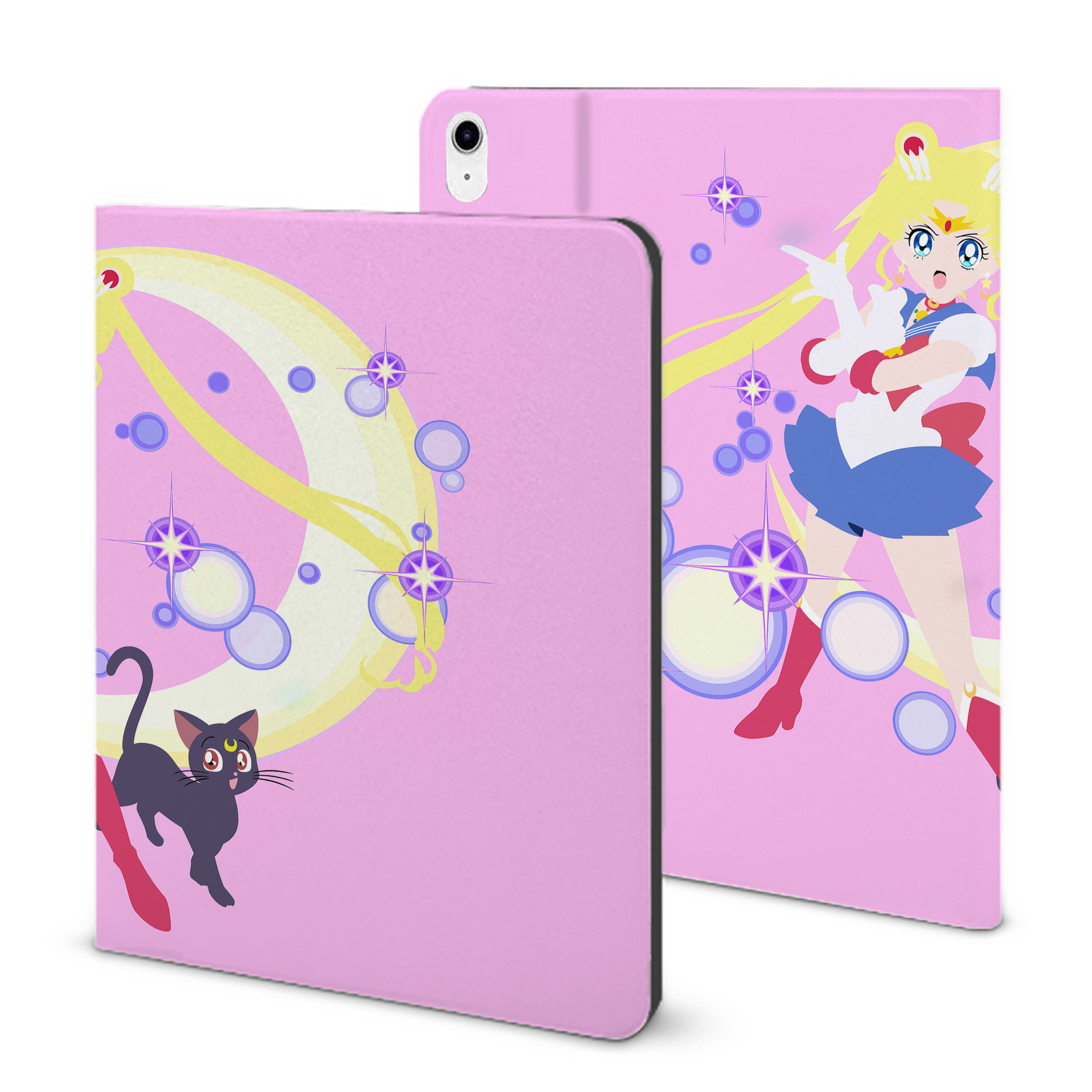 （画像用） 美少女戦士セーラームーン Sailor Moon IPad ケース ブック型 PUレザー TPU 耐衝撃 軽量 薄型 ペン収納なし 全面保護 IPad 各モデル対応